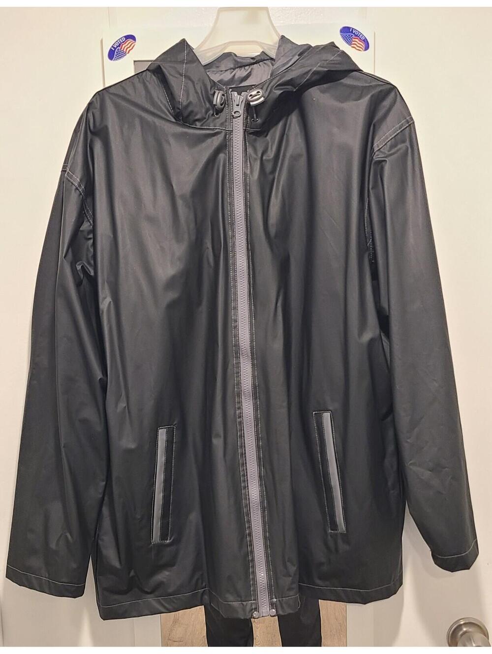 Misty Harbor Mens PVC Rain Jacket Black/Gray Size L
